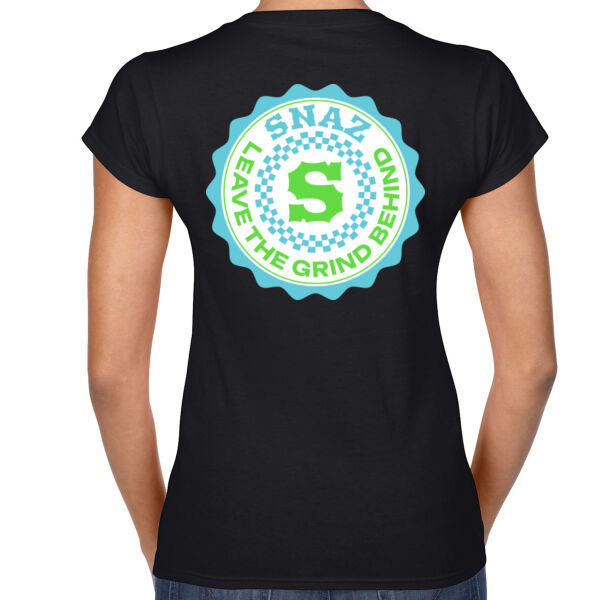 SNAZ - Green Blocks - Wo's V-Neck T-shirt Thumbnail