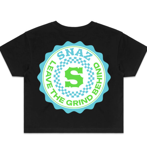 SNAZ - Green Blocks - Wo's Crop T-shirt Thumbnail