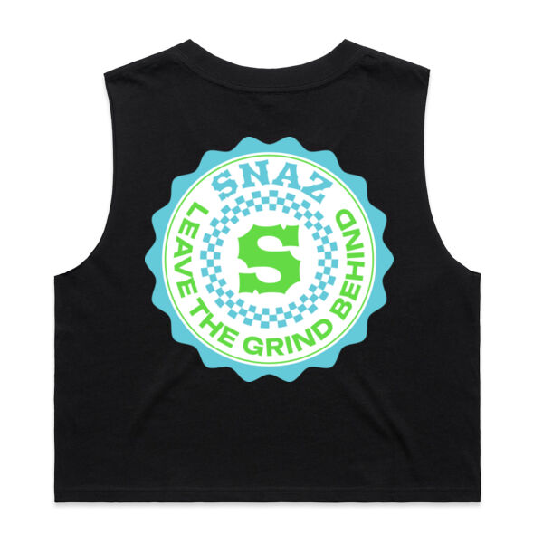 SNAZ - Green Blocks - Wo's Crop Tank Thumbnail