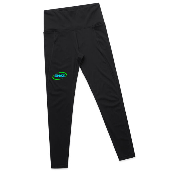 SNAZ - Logo Aqua - Wo's Active Leggings Thumbnail