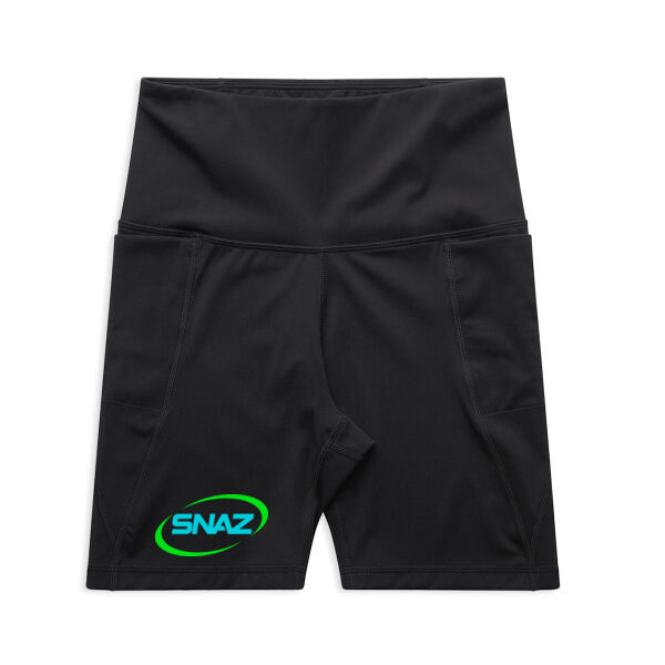 SNAZ - Logo Aqua - Wo's Active Bike Shorts Thumbnail
