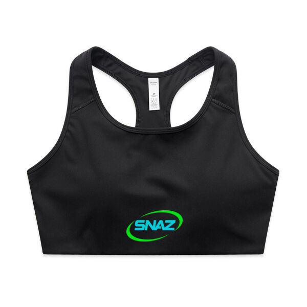 SNAZ - Logo Aqua - Wo's Active Bra Thumbnail